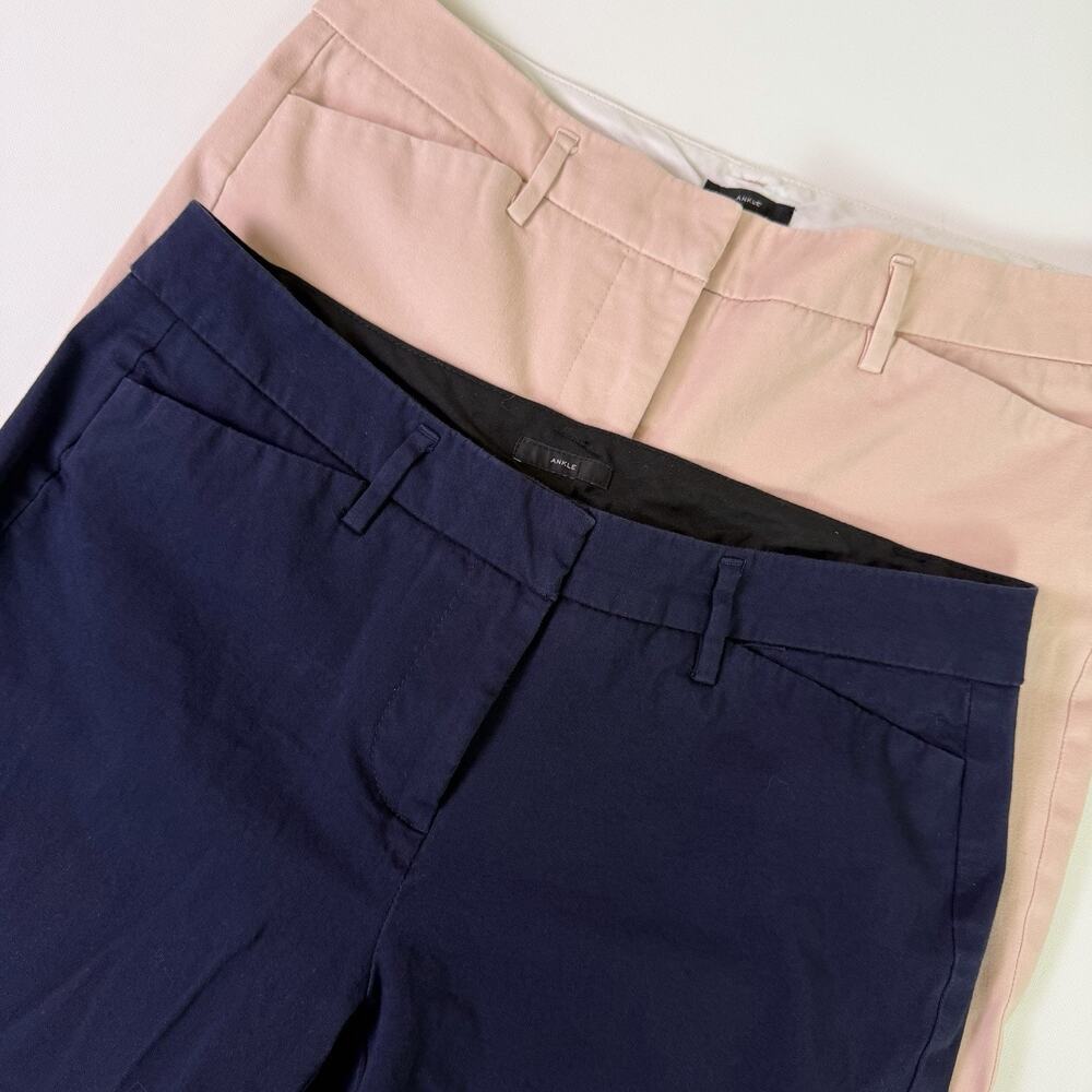 Worthington Ankle Pants Lot of 2 Women's 4 Pink Navy Stretch Career Office Work